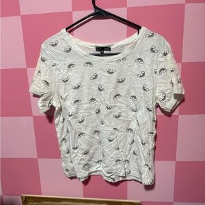 White Patterned Women's Top